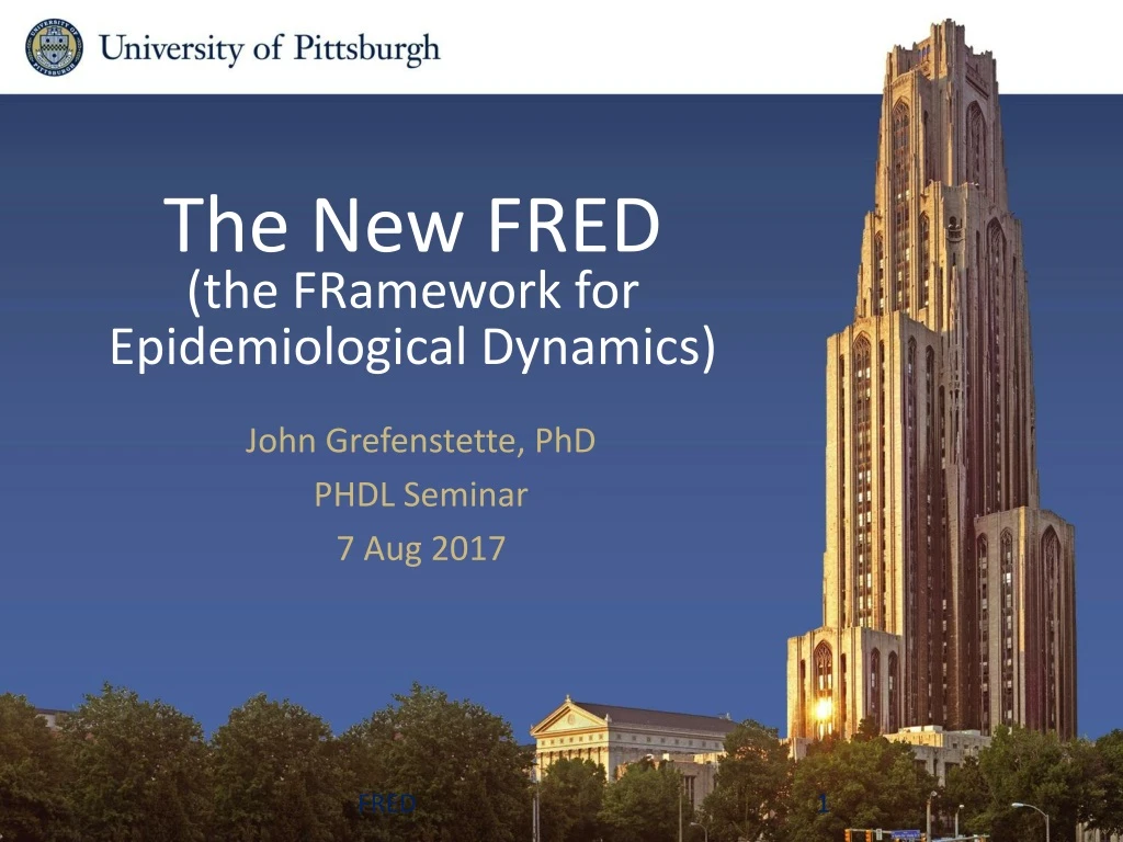 the new fred the framework for epidemiological dynamics