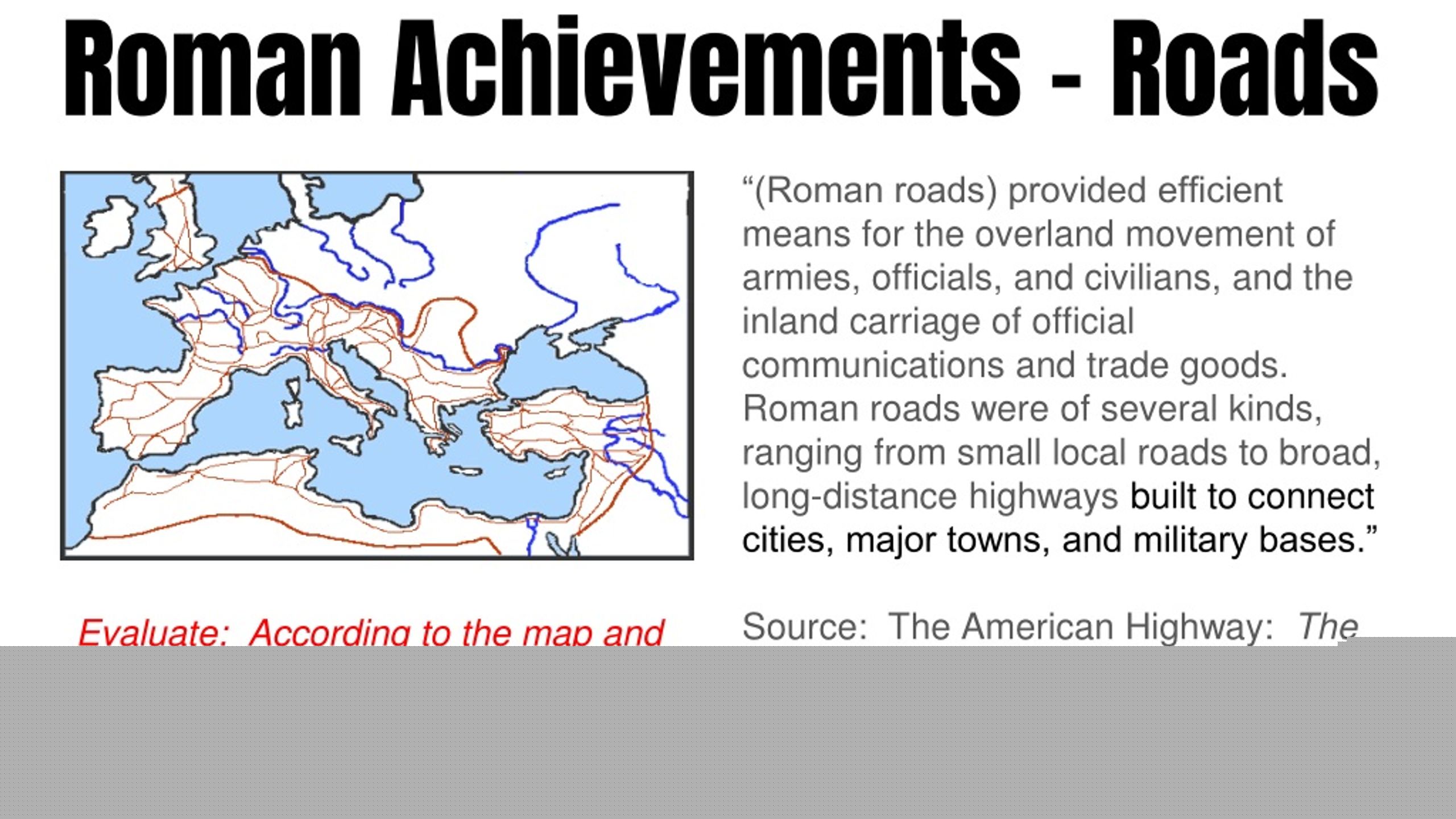 Roman Achievements - Roads - slide 1