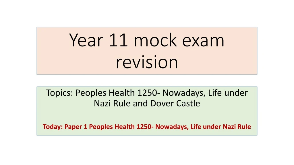 year 11 mock exam revision