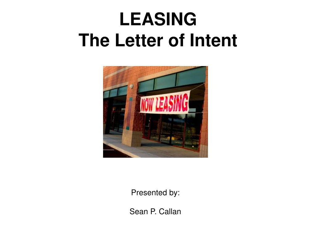leasing the letter of intent