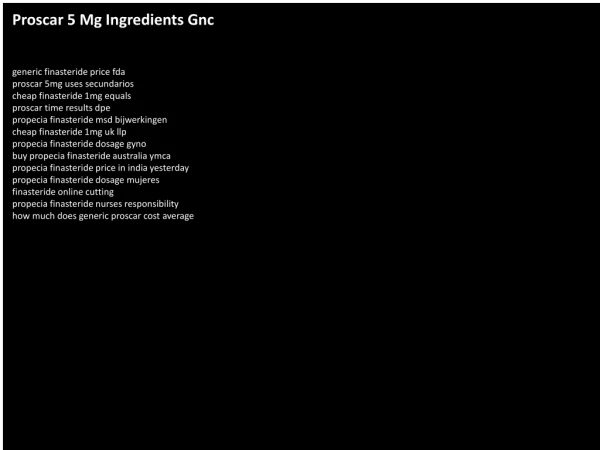 Proscar 5 Mg Ingredients Gnc