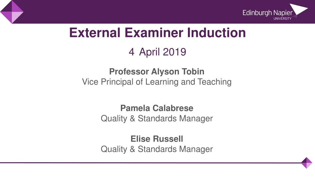 external examiner induction 4 april 2019