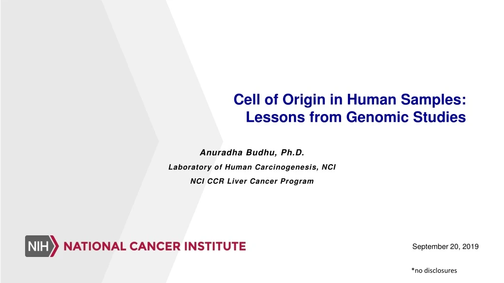 cell of origin in human samples lessons from genomic studies