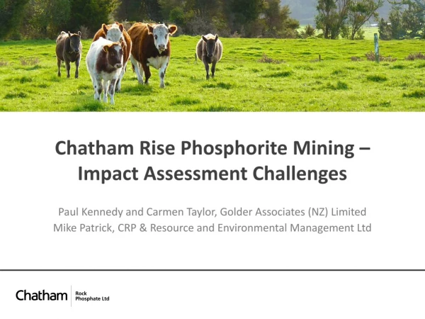 Chatham Rise Phosphorite Mining – Impact Assessment Challenges