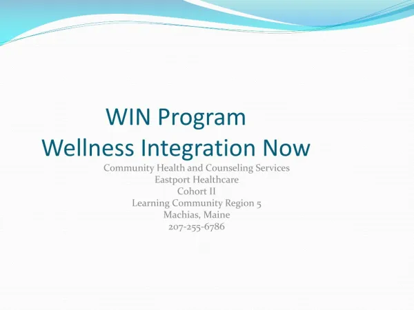 WIN Program Wellness Integration Now