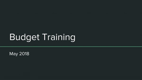 Budget Training
