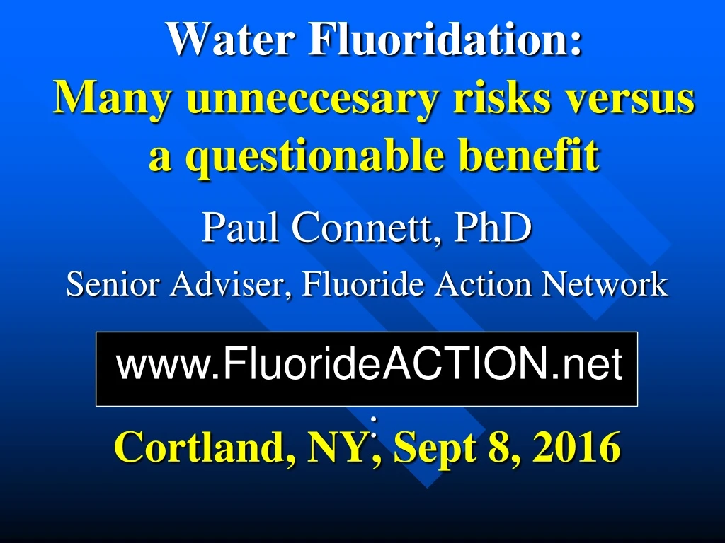 water fluoridation many unneccesary risks versus a questionable benefit