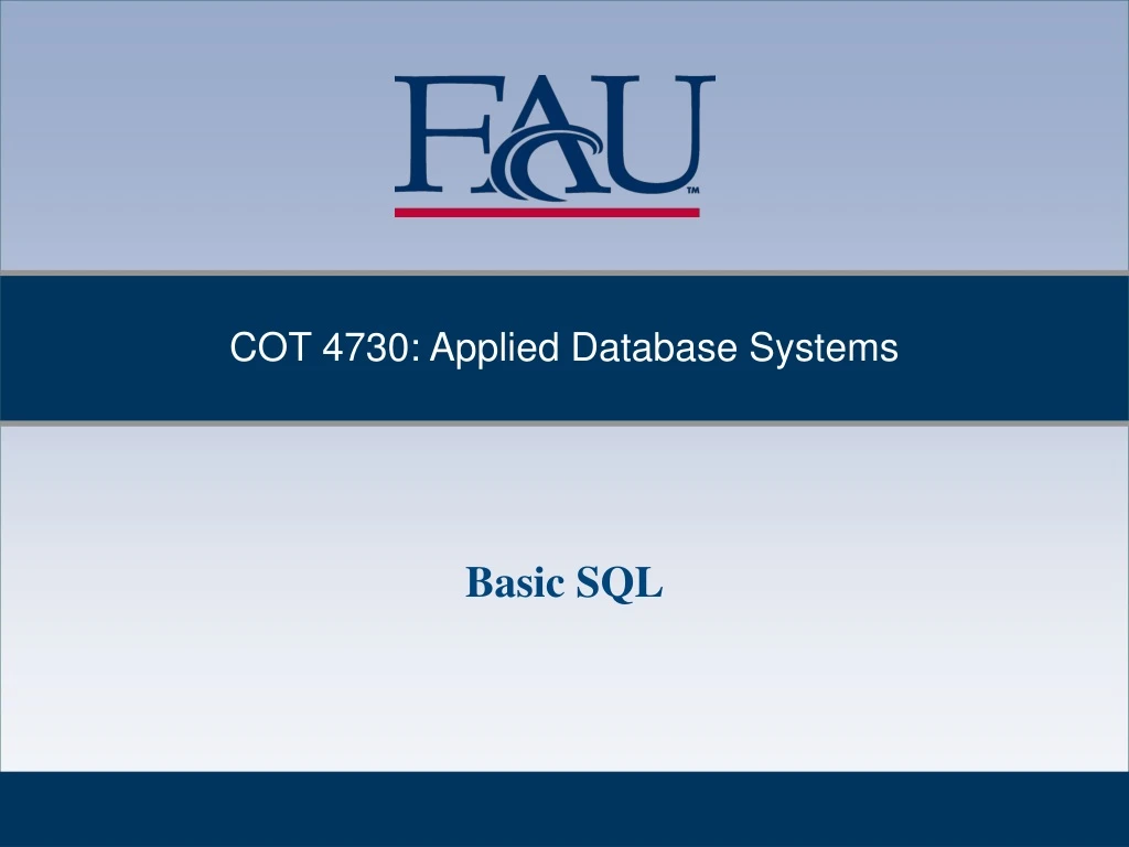 cot 4730 applied database systems