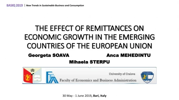 The effect of remittances on economic growth in the emerging countries of the European Union