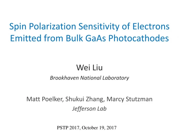Spin Polarization Sensitivity of Electrons Emitted from Bulk GaAs Photocathodes