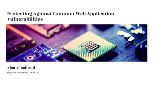 Protecting Against Common Web Application Vulnerabilities