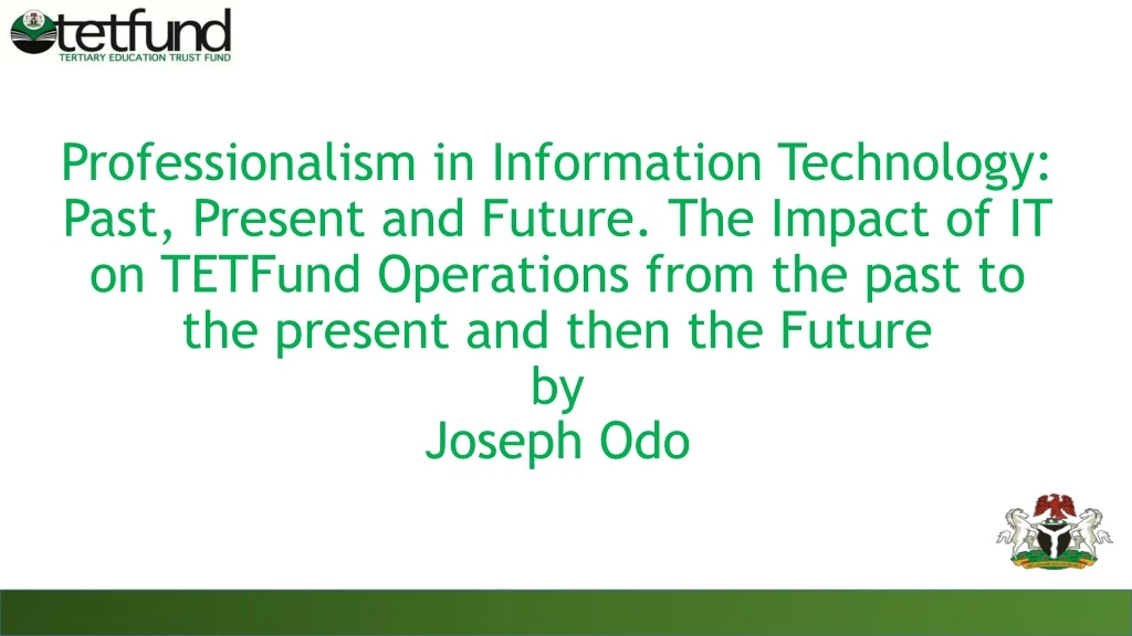 professionalism in information technology past