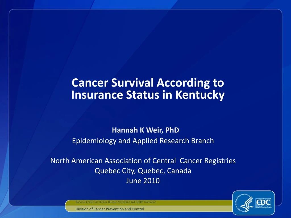 cancer survival according to insurance status in kentucky