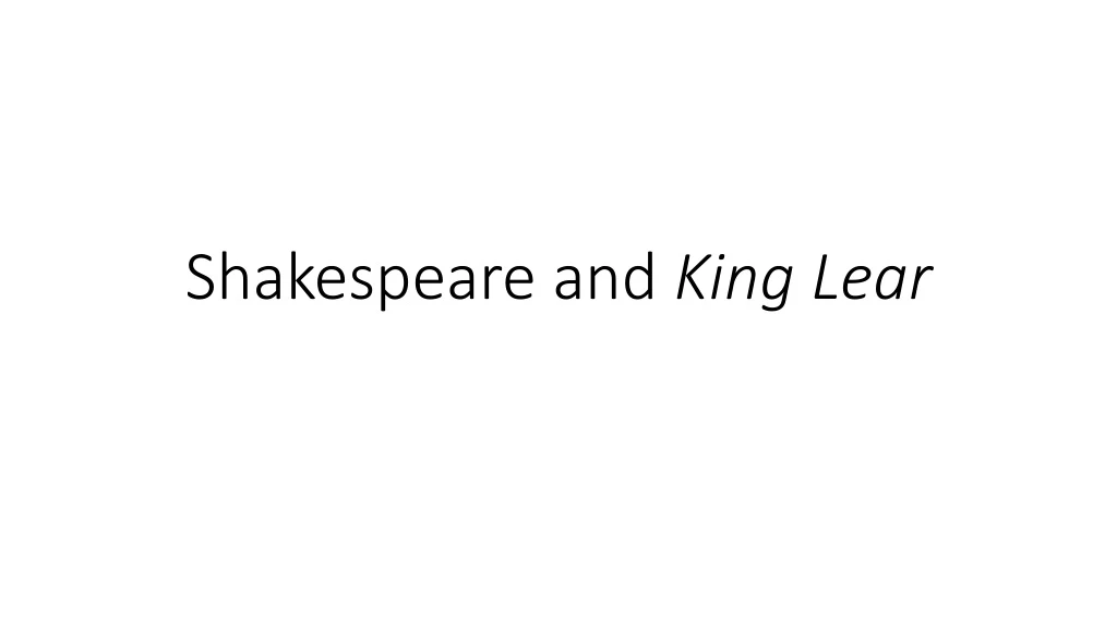 shakespeare and king lear