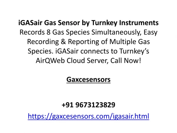 iGASair Gas Sensor |Gaxcesensors
