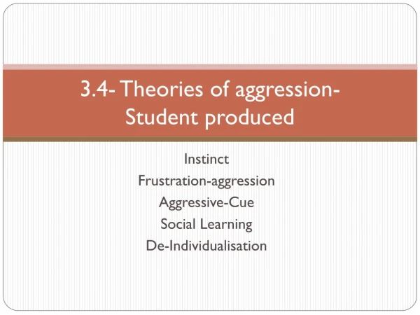 3.4- Theories of aggression- Student produced