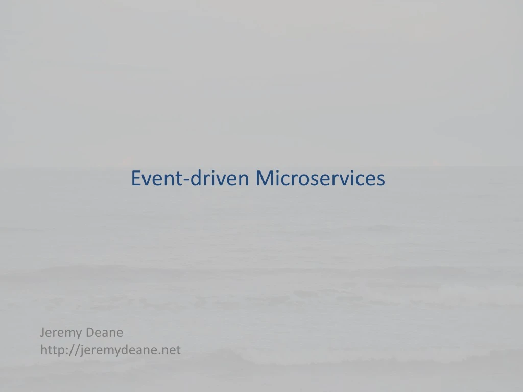 event driven microservices