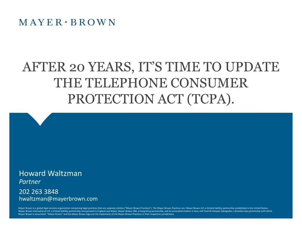 after 20 years it s time to update the telephone consumer protection act tcpa