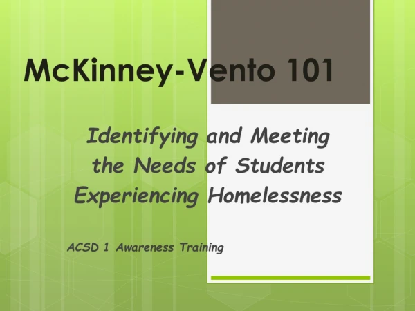 McKinney-Vento 101