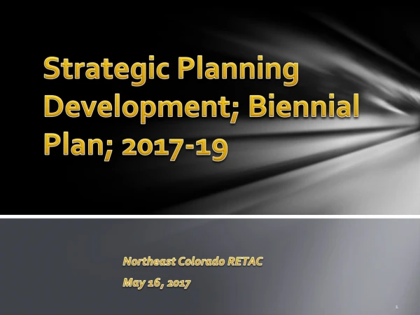 Strategic Planning Development; Biennial Plan; 2017-19