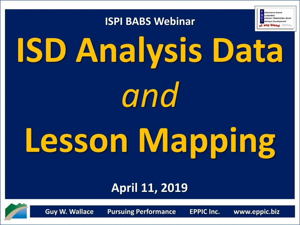 isd analysis data and lesson mapping