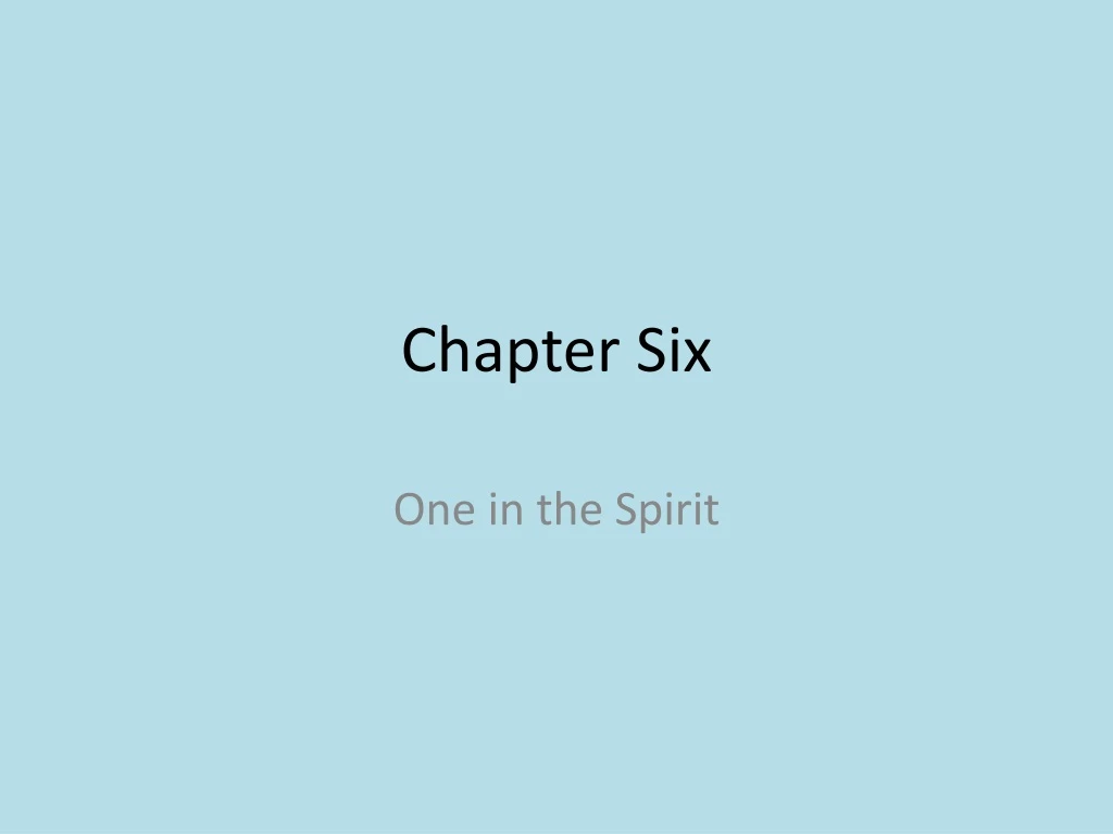 chapter six