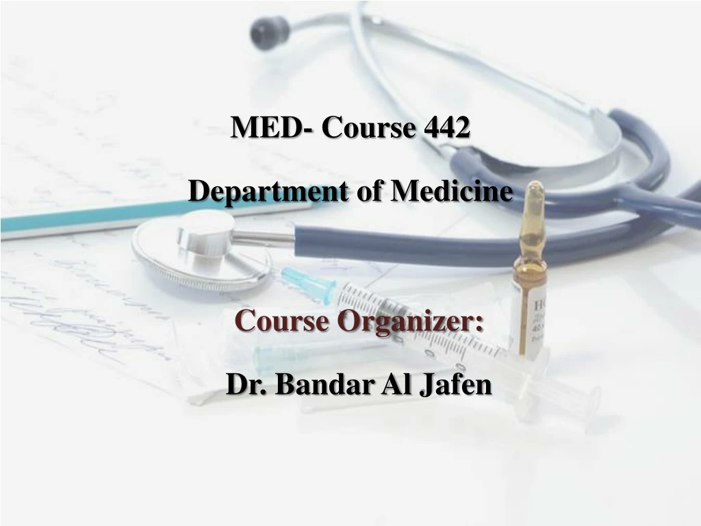 med course 442 department of medicine