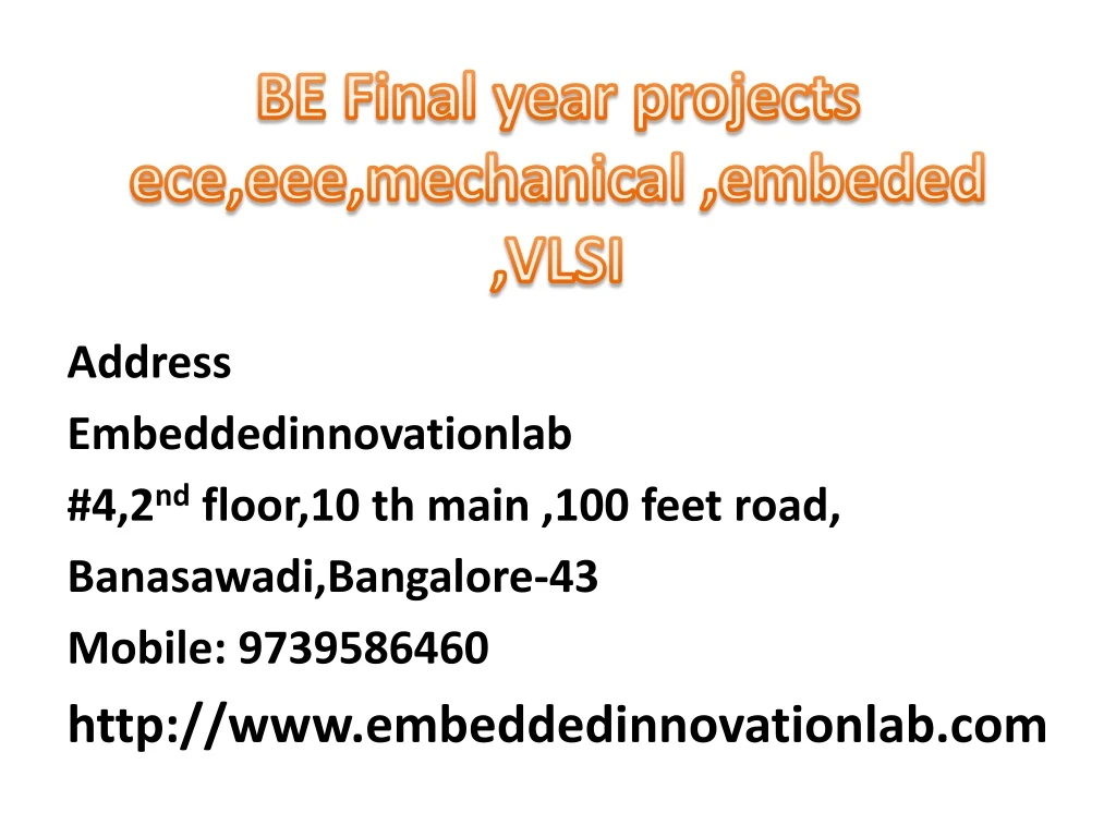 be final year projects ece eee mechanical embeded vlsi