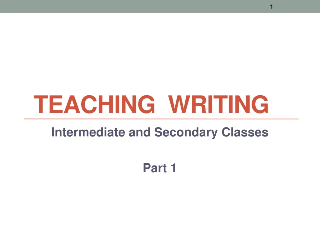 teaching writing