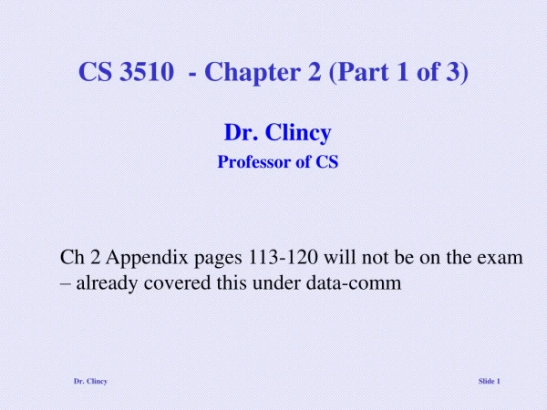 CS 3510 - Chapter 2 (Part 1 of 3)