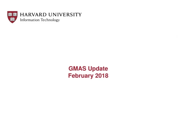 GMAS Update February 2018
