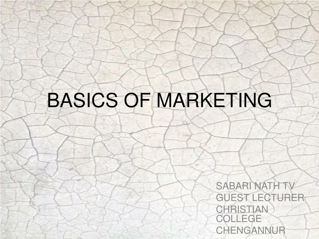 basics of marketing