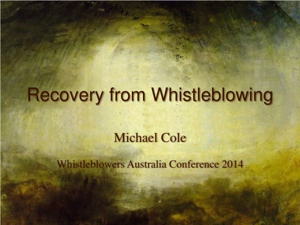 Recovery from Whistleblowing