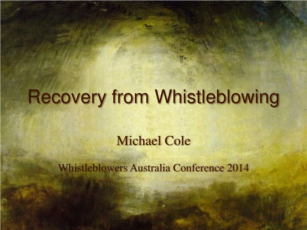 recovery from whistleblowing