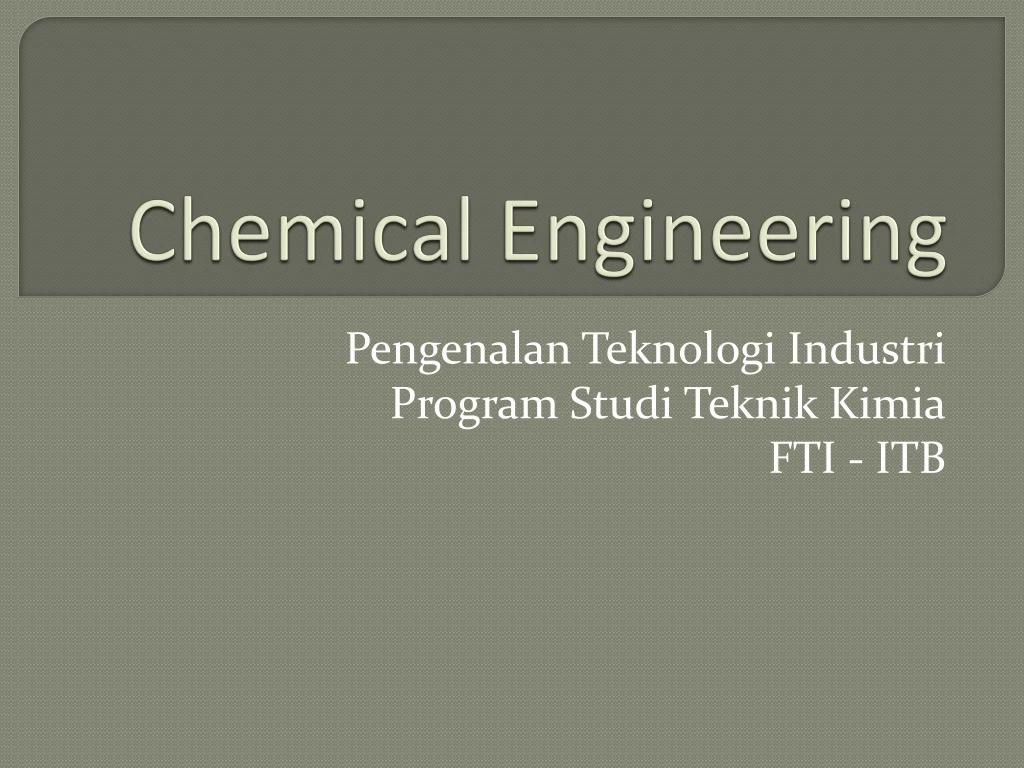 chemical engineering