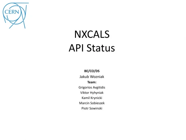 NXCALS API Status