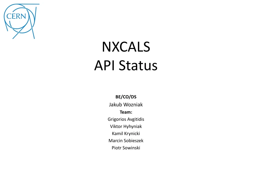 nxcals api status