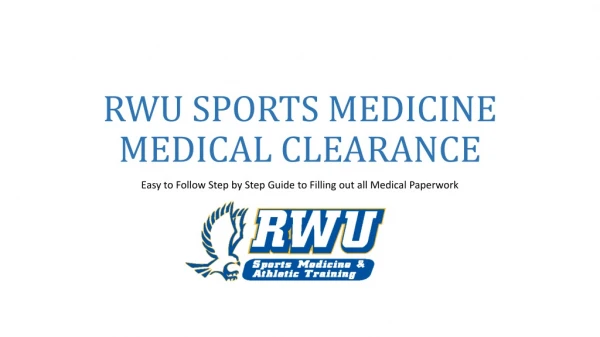 RWU SPORTS MEDICINE MEDICAL CLEARANCE