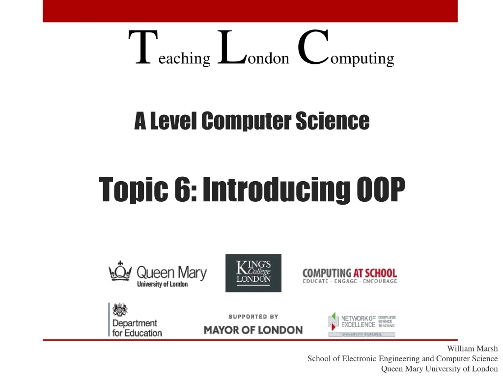 a level computer science topic 6 introducing oop