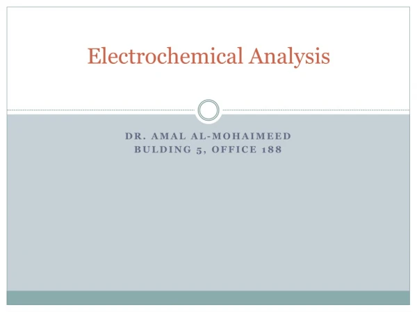 Electrochemical Analysis