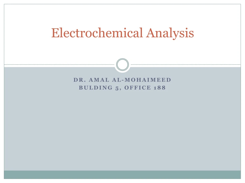 electrochemical analysis
