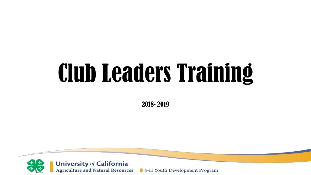 club leaders training