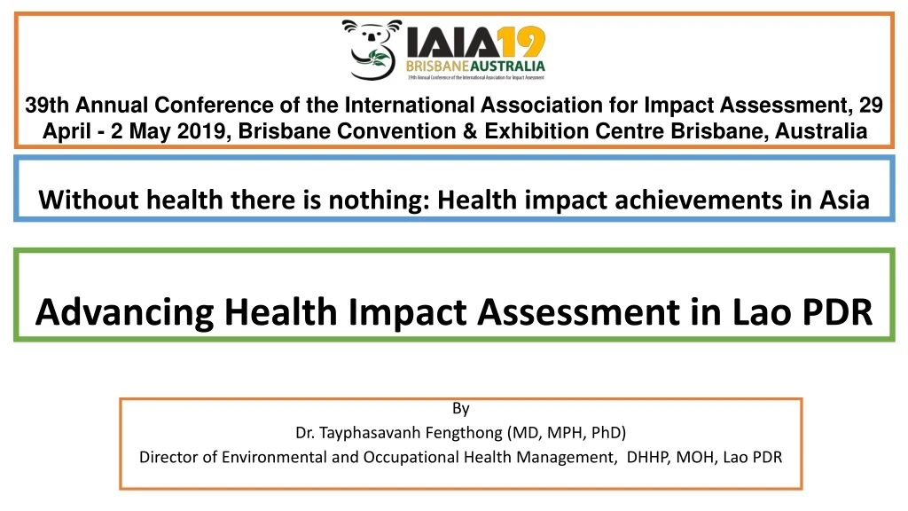 advancing health impact assessment in lao pdr