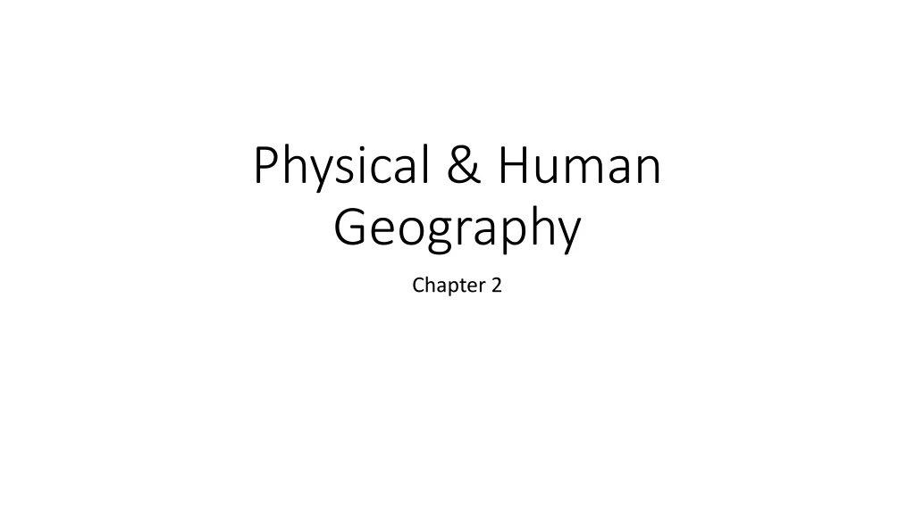 physical human geography