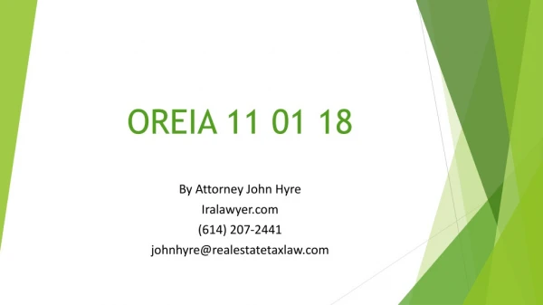 OREIA 11 01 18