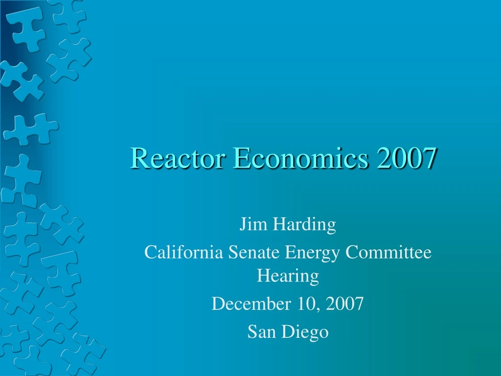 reactor economics 2007