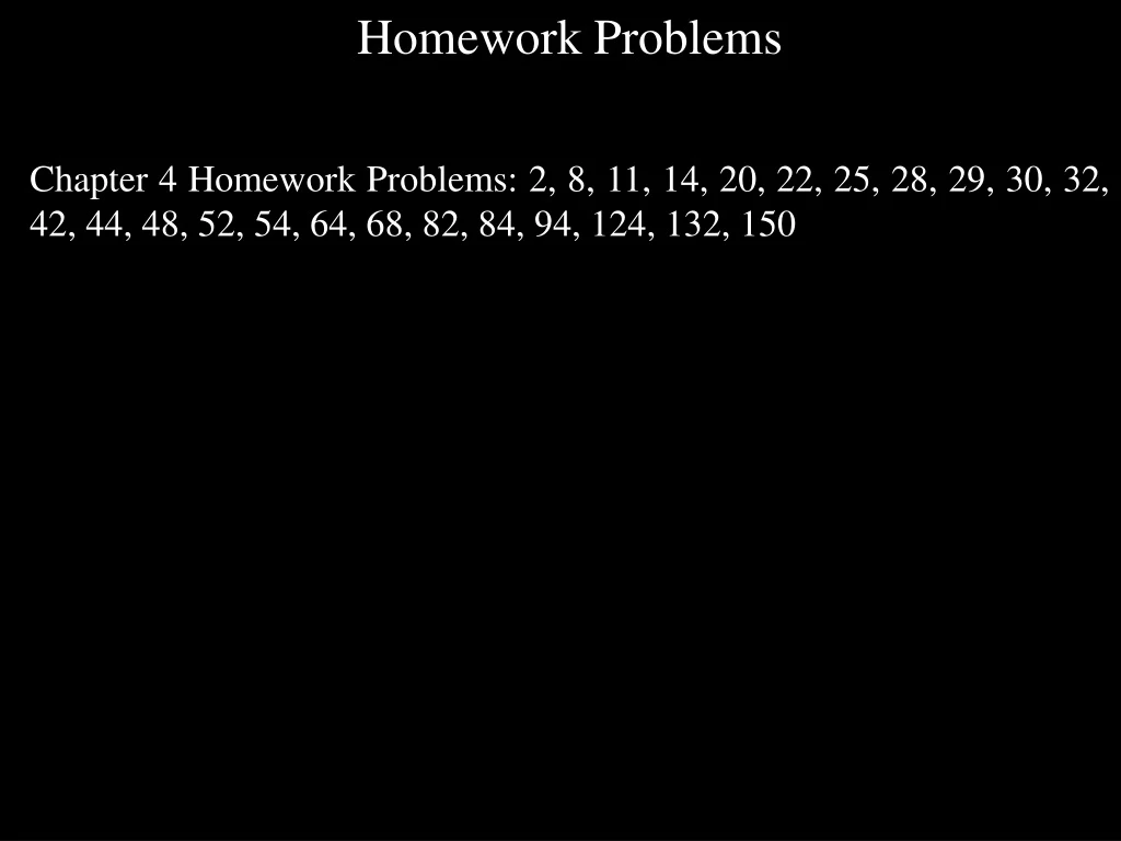 homework problems chapter 4 homework problems