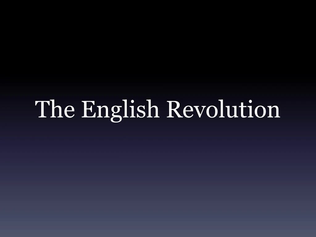 the english revolution