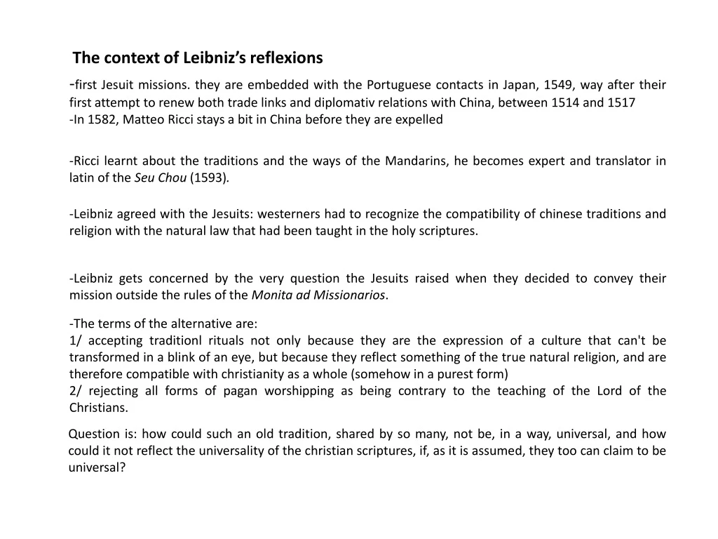 the context of leibniz s reflexions