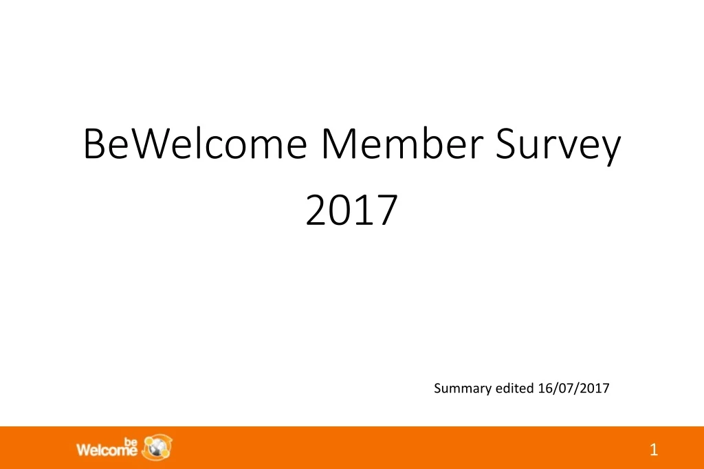 bewelcome member survey 2017